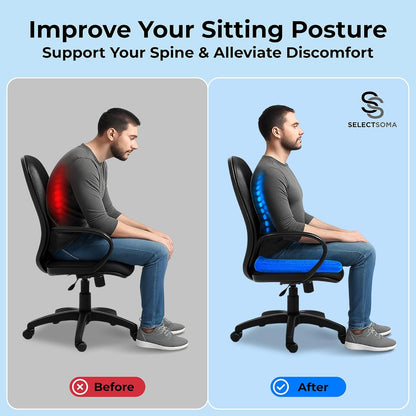 Silicone Ice Seat Cushion for Office Chair, Car & Back Pain Relief