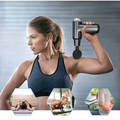 MUSCLE MASSAGE GUN WITH 4 HEADS