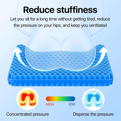 Silicone Ice Seat Cushion for Office Chair, Car & Back Pain Relief