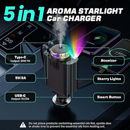 5 in 1 CAR CHARGER WITH ➕3 PERFUMES🎁  ➕ 30% OFF ➕FREE DELIVERY🎁