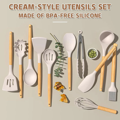 33 Piece Non-Stick Kitchen Utensils with Stand