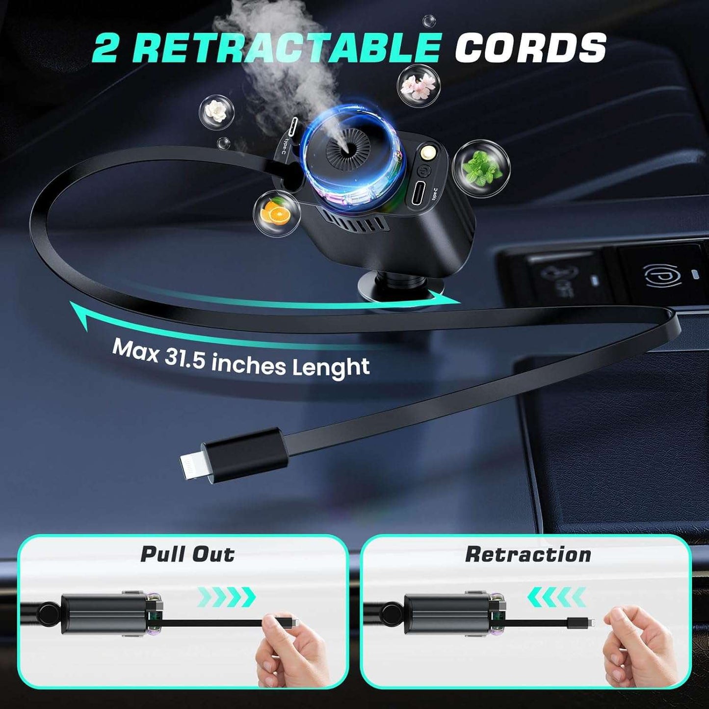 5 in 1 CAR CHARGER WITH ➕3 PERFUMES🎁  ➕ 30% OFF ➕FREE DELIVERY🎁