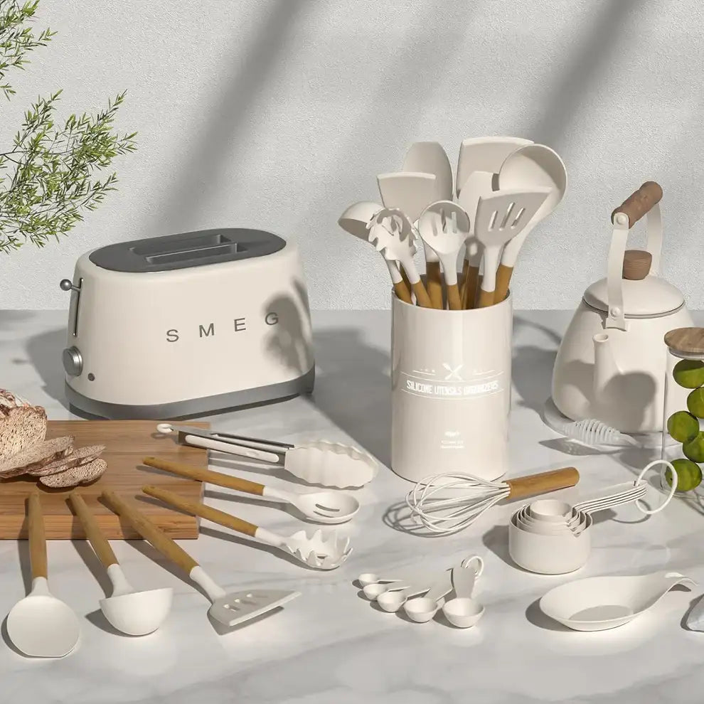 33 Piece Non-Stick Kitchen Utensils with Stand