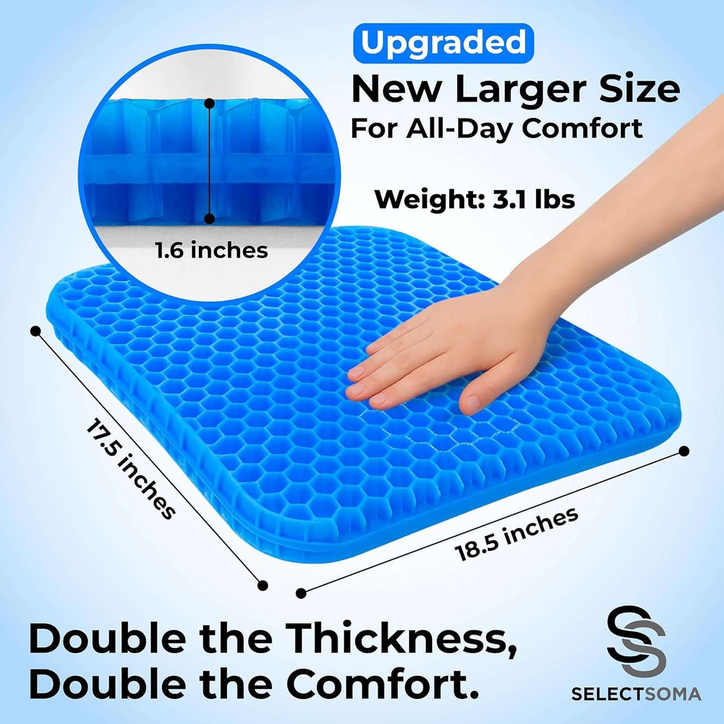 Silicone Ice Seat Cushion for Office Chair, Car & Back Pain Relief