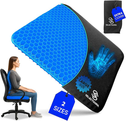 Silicone Ice Seat Cushion for Office Chair, Car & Back Pain Relief