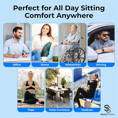 Silicone Ice Seat Cushion for Office Chair, Car & Back Pain Relief